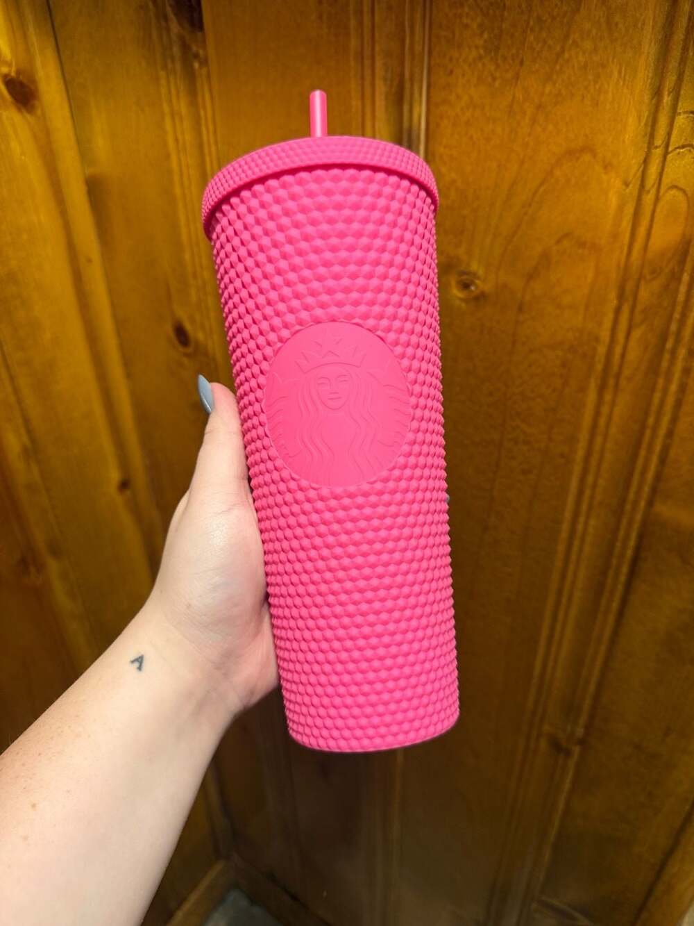 Starbucks China 2021 Barbie Pink Matte Studded 24oz Venti Tumbler